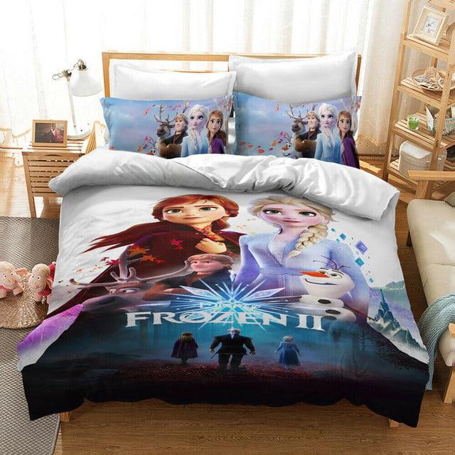 Parure de lit Disney La Reine des neiges II Elsa, Anna et Olaf, Frozen Tous les personnages Housse De Couette Ensemble De Literie