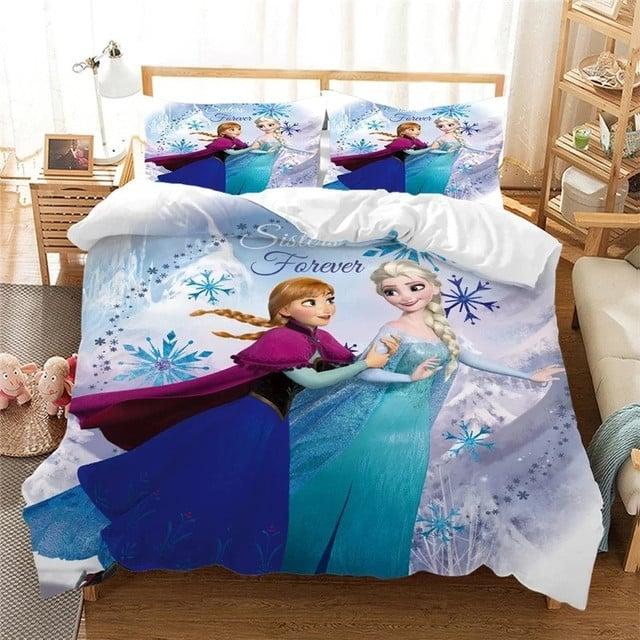Parure de lit Disney La Reine des neiges II, Elsa et Anna Princess Beauty 01, Elsa et Anna Housse De Couette Ensemble De Literie
