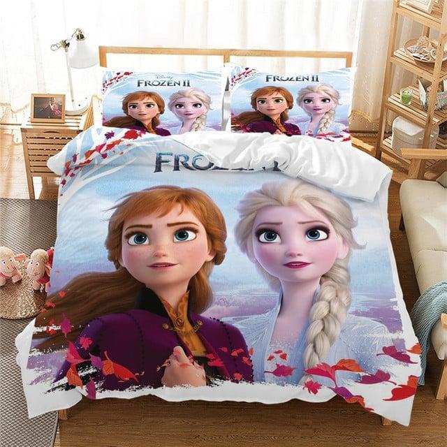Parure de lit Disney La Reine des neiges II, Elsa et Anna Princess Beauty 03, Elsa et Anna Housse De Couette Ensemble De Literie
