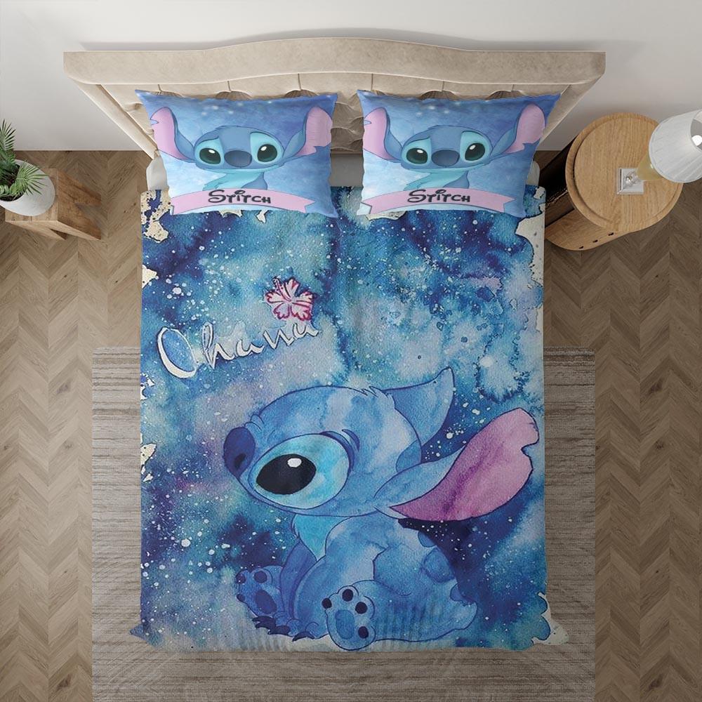 Parure de lit Disney Ohana Lilo et Stitch Tie Dye So Cute, Lilo et Stitch Housse De Couette Ensemble De Literie