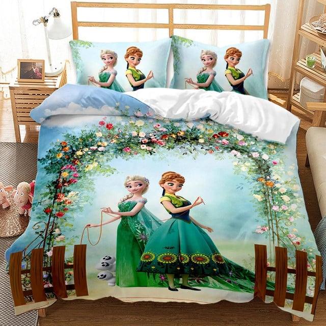 Parure de lit Elsa et Anna Princesse Frozen Disney 01, Elsa et Anna Housse De Couette Ensemble De Literie