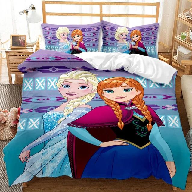 Parure de lit Elsa et Anna Princesse Frozen Disney 02, Elsa et Anna Housse De Couette Ensemble De Literie