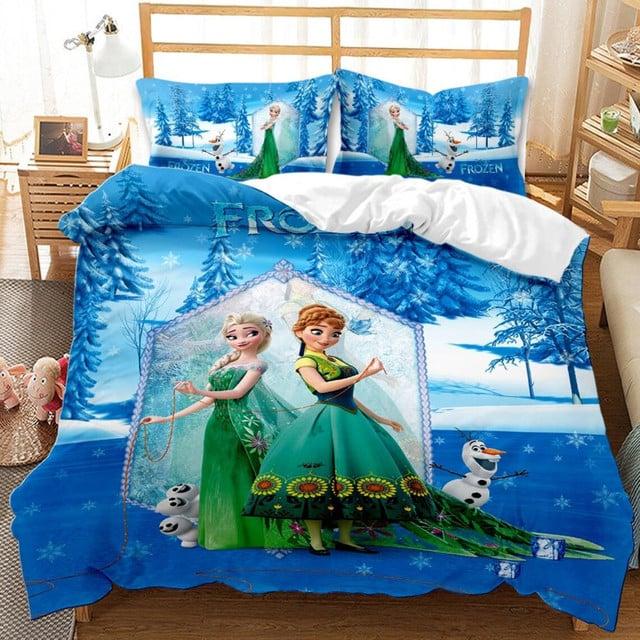 Parure de lit Elsa et Anna Princesse Frozen Disney 05, Elsa et Anna Housse De Couette Ensemble De Literie
