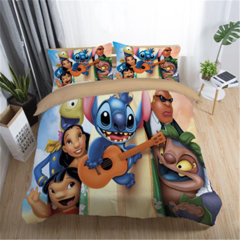 Parure de lit Guitare Lilo et Stitch Housse De Couette Ensemble De Literie