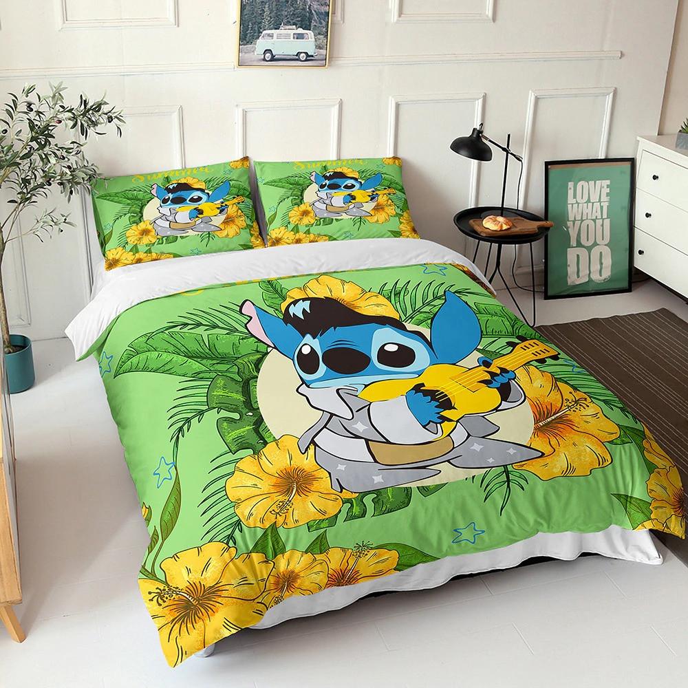 Parure de lit Lilo Et Stitch Guitare Aloha Tropical Disney, Lilo Et Stitch Lovely Housse De Couette Ensemble De Literie