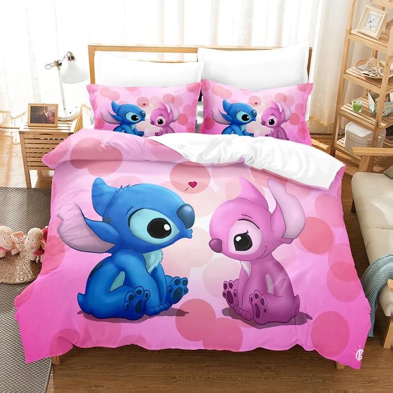 Parure de lit Lilo et Stitch & Angel Lovely Disney, Lilo et Stitch Housse De Couette Ensemble De Literie