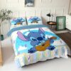 Parure de lit Lilo et Stitch Disney, Stitch Lovely No200 Housse De Couette Ensemble De Literie