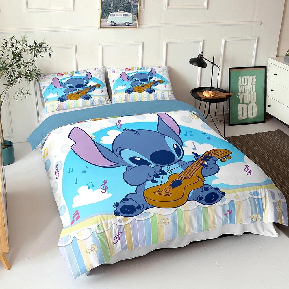 Parure de lit Lilo et Stitch Disney, Stitch Lovely No200 Housse De Couette Ensemble De Literie