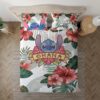 Parure de lit Lilo et Stitch, Stitch Hawaii Floral, Ohana signifie famille Housse De Couette Ensemble De Literie