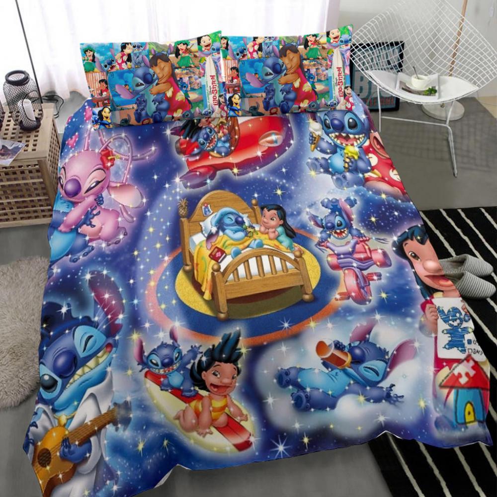 Parure de lit Lilo et Stitch mignon 2 Housse De Couette Ensemble De Literie