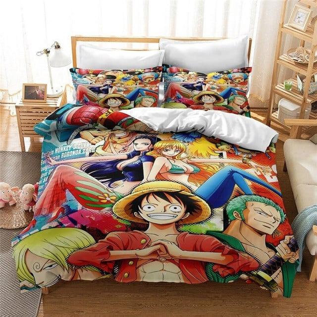 Parure de lit Monkey D.Luffy One Piece Manga mignon, amoureux de Monkey D.Luffy, tous les personnages One Piece Housse De Couette Ensemble De Literie