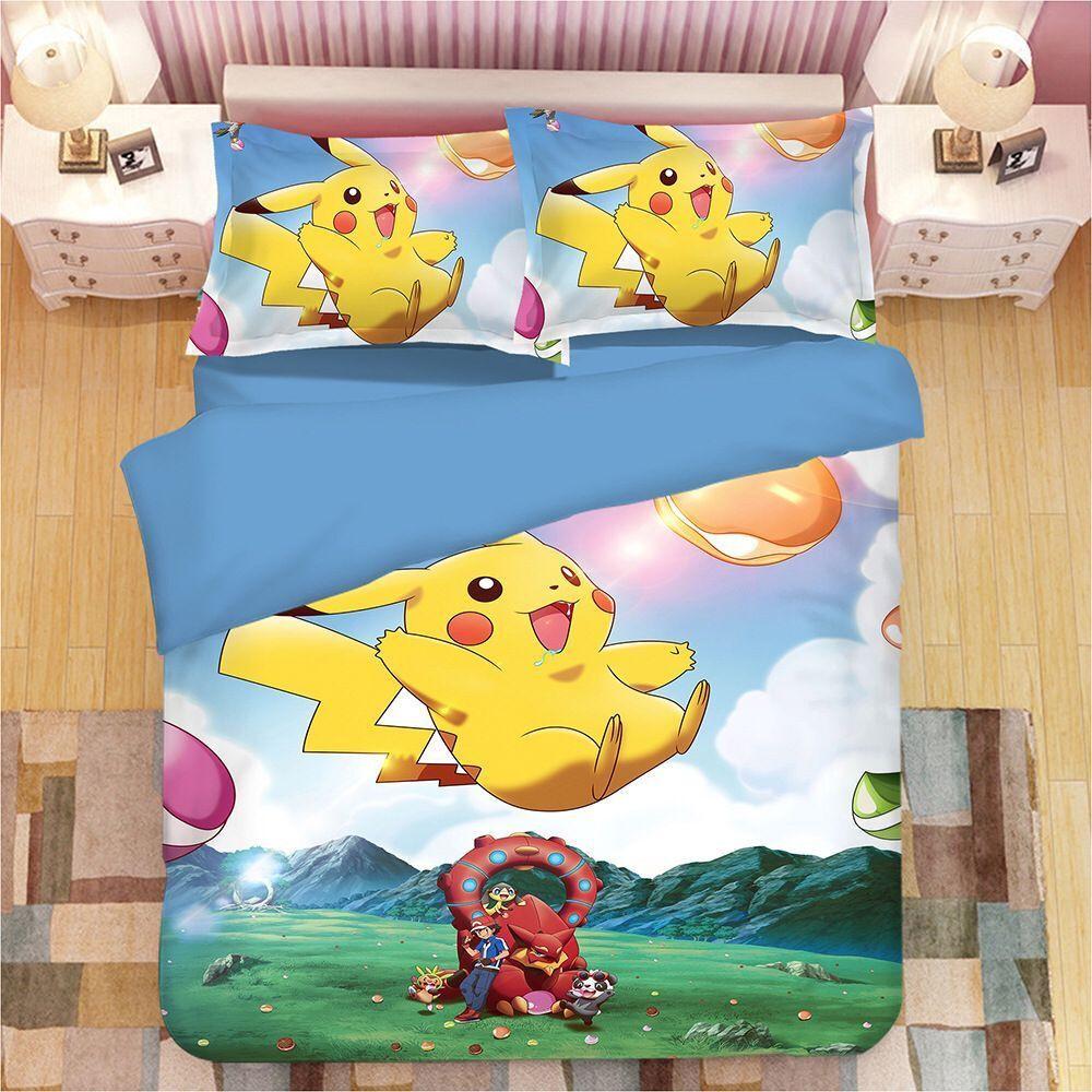 Parure de lit Pikachu et Satoshi Housse De Couette Ensemble De Literie Parure de lit Pikachu et Satoshi Housse De Couette Ensemble De Literie