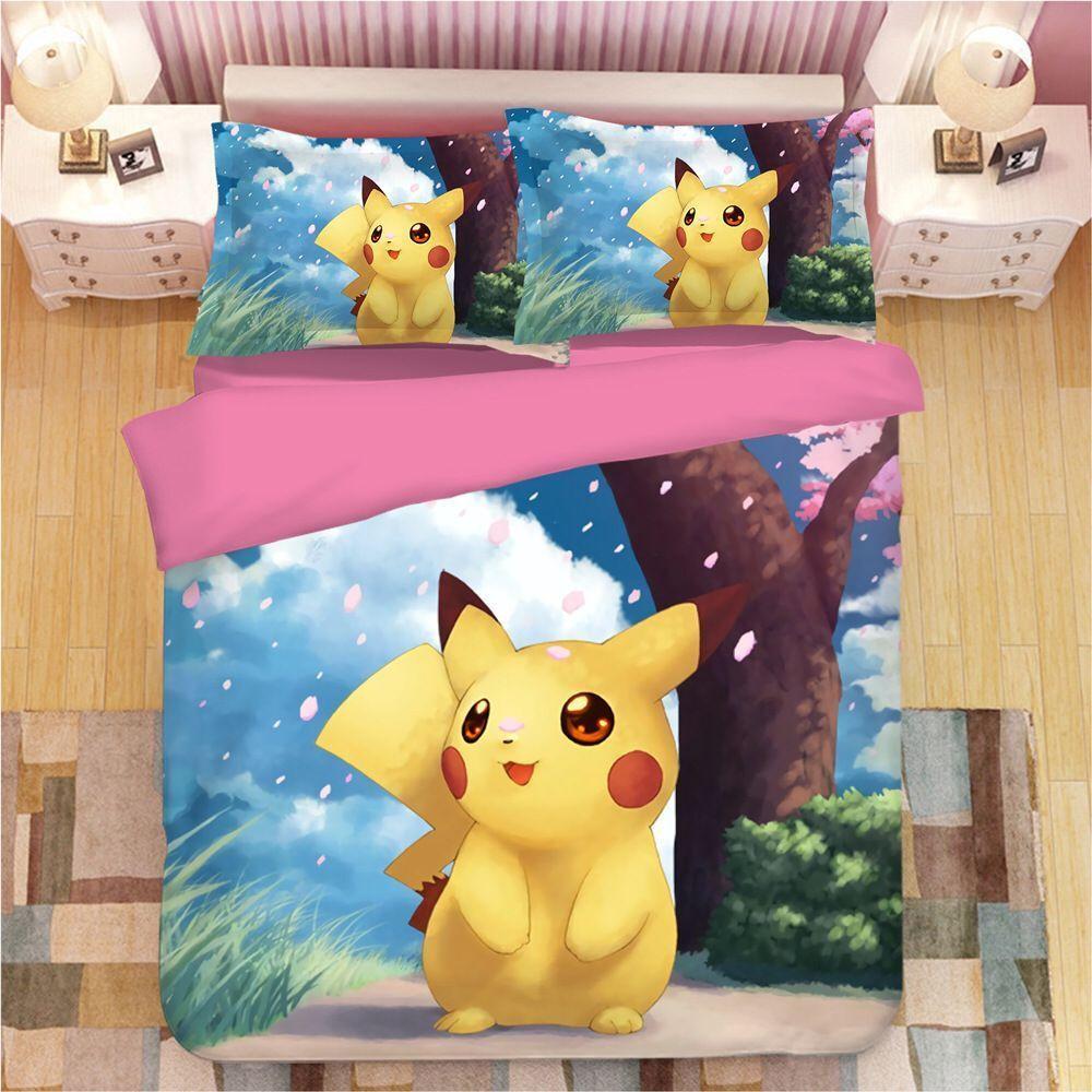Parure de lit Pikachu mignon Housse De Couette Ensemble De Literie Parure de lit Pikachu mignon Housse De Couette Ensemble De Literie