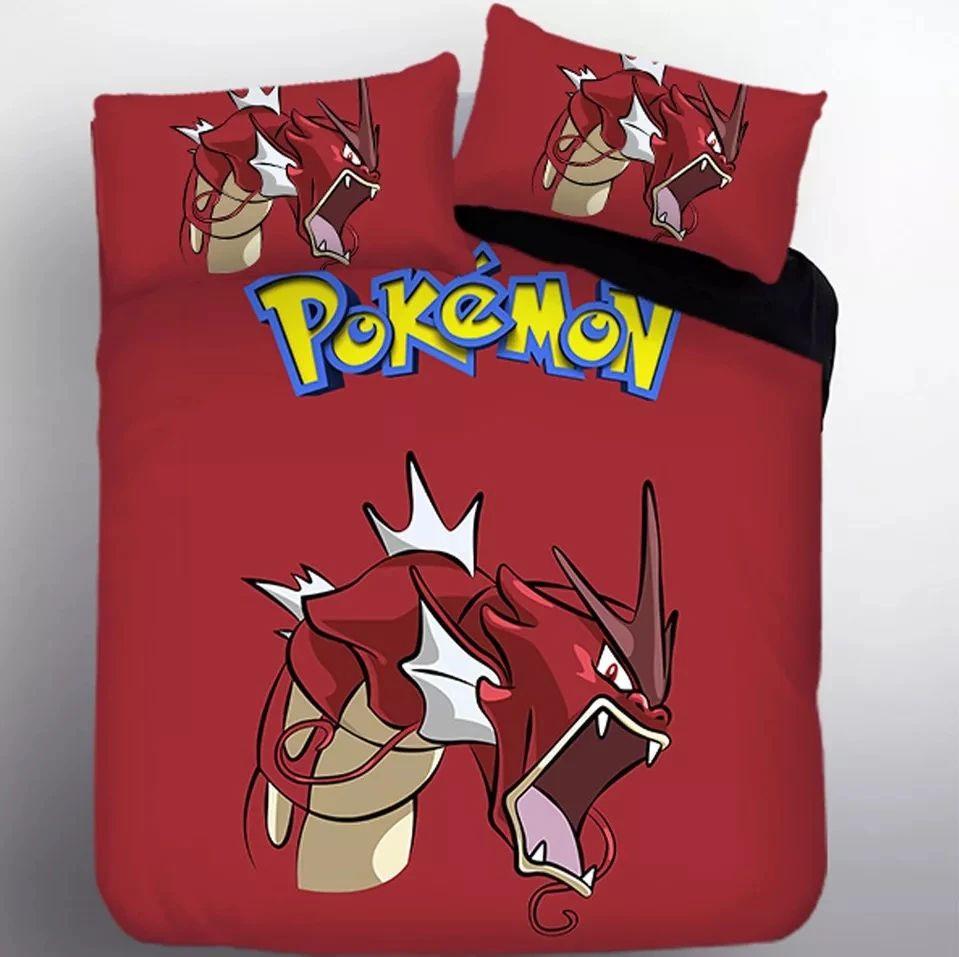 Parure de lit Pokemon Léviator rouge Housse De Couette Ensemble De Literie