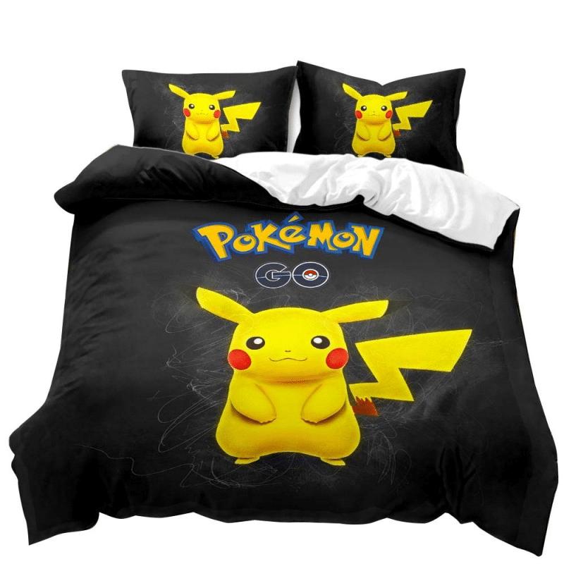 Parure de lit Pokemon Pikachu Personnages 4 Housse De Couette Ensemble De Literie