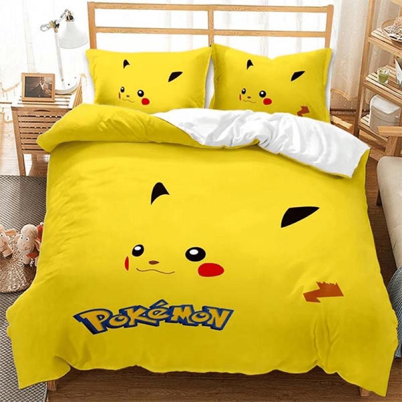Parure de lit Pokemon Pikachu Personnages Face 5 Housse De Couette Ensemble De Literie Parure de lit Pokemon Pikachu Personnages Face 5 Housse De Couette Ensemble De Literie