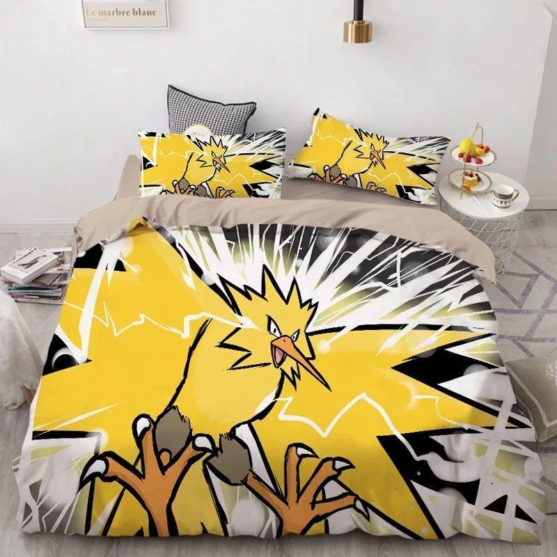 Parure de lit Pokemon Pikachu, Pokemon Zapdos Housse De Couette Ensemble De Literie Parure de lit Pokemon Pikachu, Pokemon Zapdos Housse De Couette Ensemble De Literie