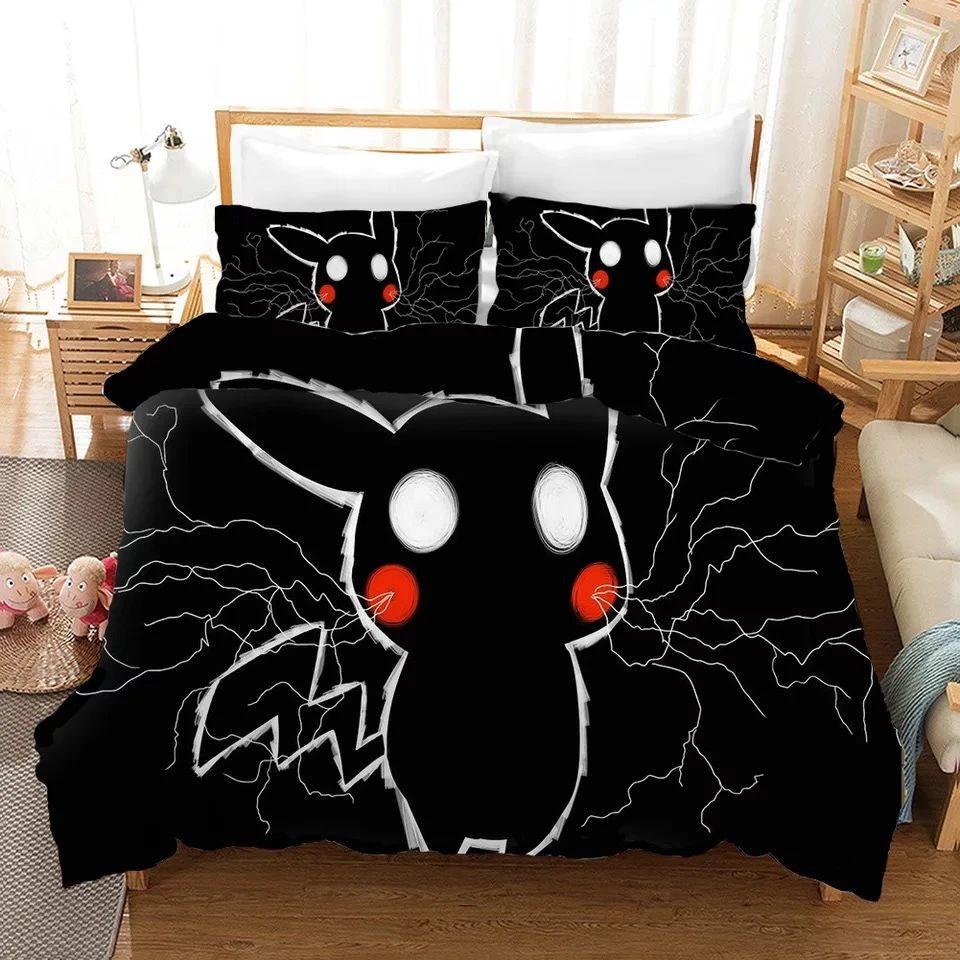 Parure de lit Pokemon Pikachu Sombre Housse De Couette Ensemble De Literie