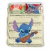 Parure de lit Stitch Disney, Note de musique Stitch Aloha Housse De Couette Ensemble De Literie