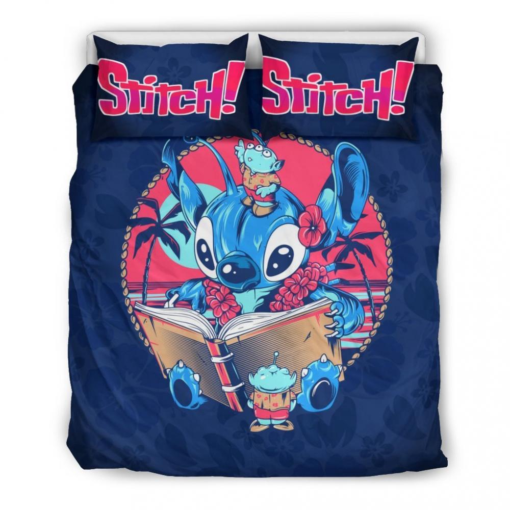 Parure de lit Stitch Disney, Stitch Aloha Lecture Housse De Couette Ensemble De Literie