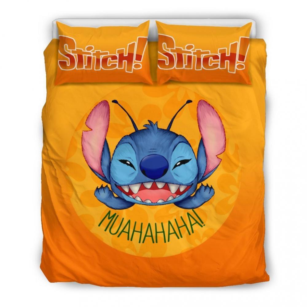 Parure de lit Stitch Disney, Stitch Sourire Muahaha Housse De Couette Ensemble De Literie