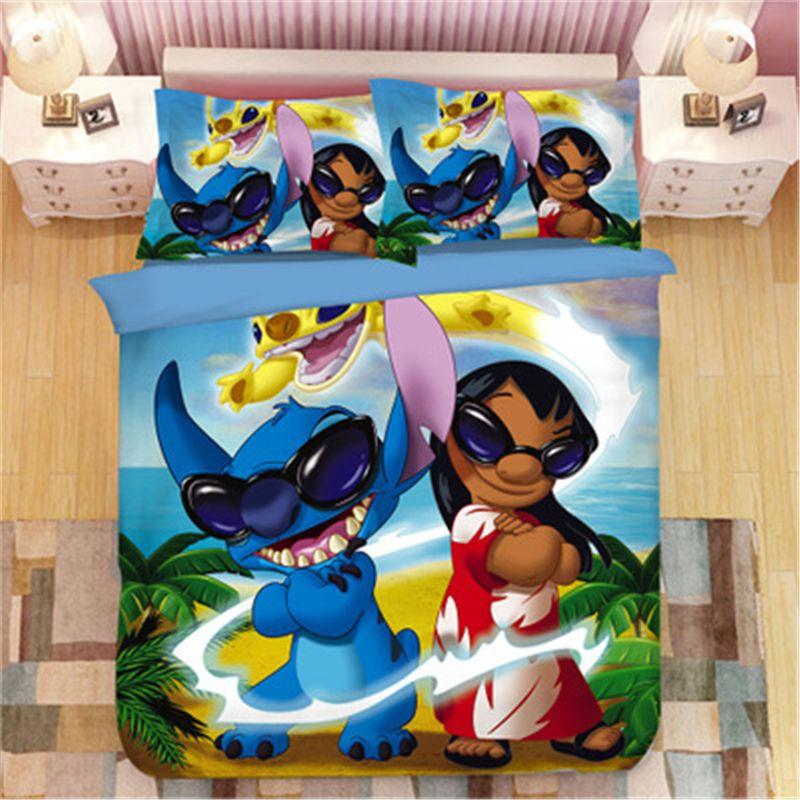 Parure de lit Stitch, Stitch Et Lilo 7 Housse De Couette Ensemble De Literie