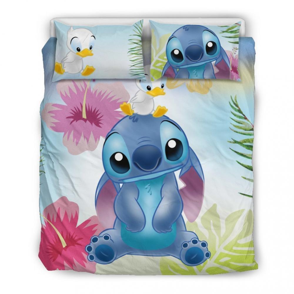 Parure de lit Stitch et Lilo ohana Hawaï et canard Housse De Couette Ensemble De Literie