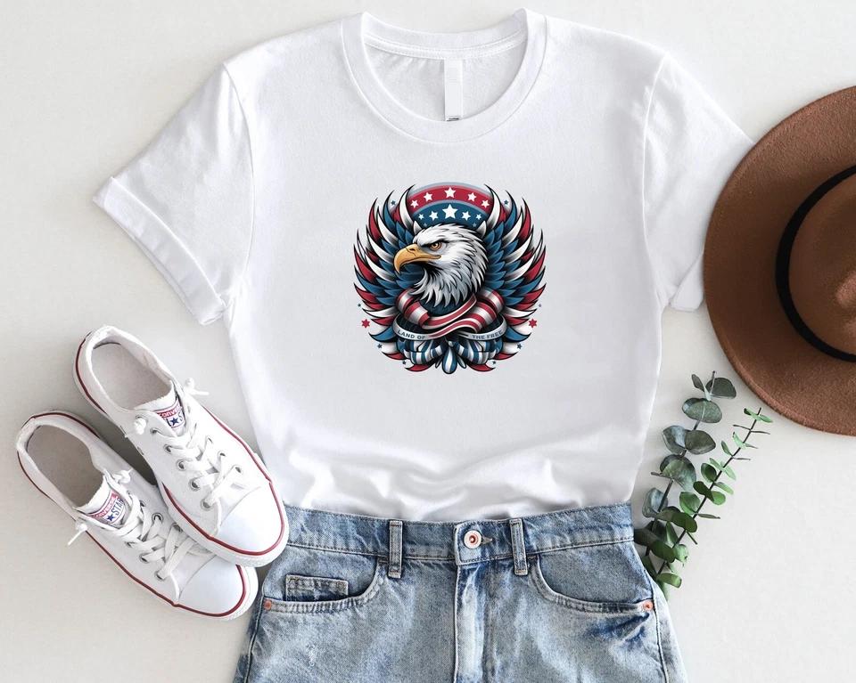 Patriotic Eagle 4th of July Shirt – American Flag Bald Eagle Graphic Tee