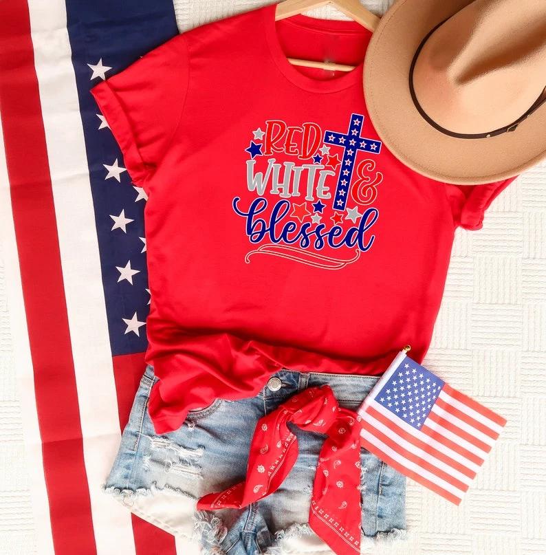 Red White Blessed Shirt, 4th Of July Shirt, America Shirt