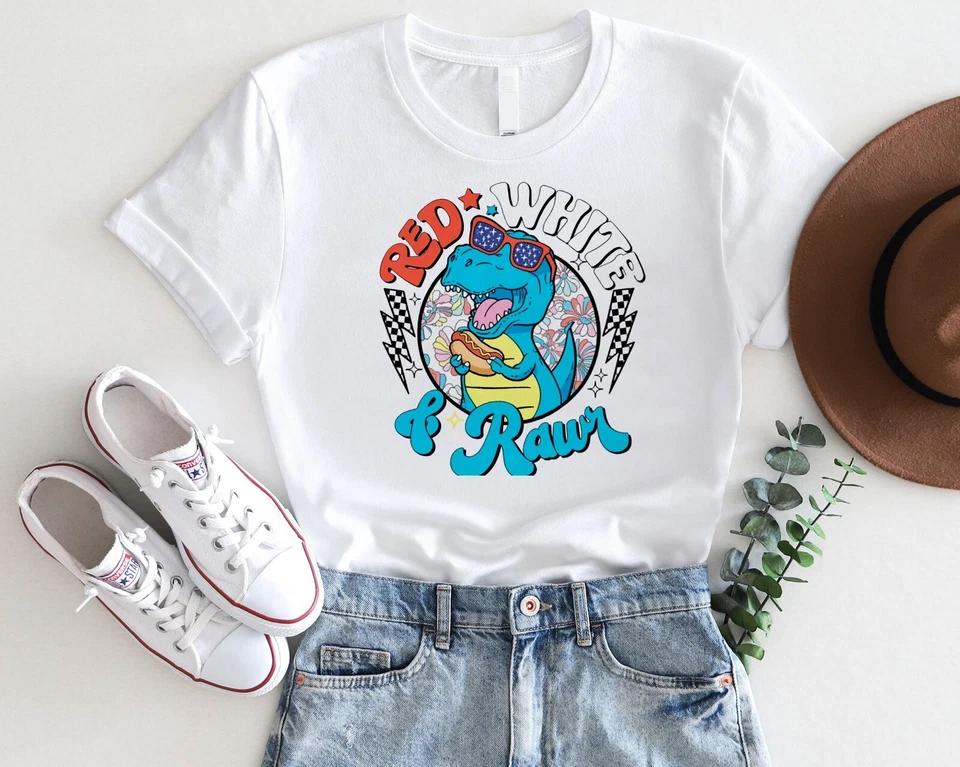 Red White & Rawr Dinosaur T-Shirt