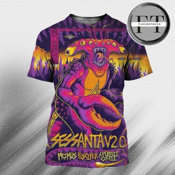 Sessanta V2.0 Music Show Primus With Puscifer And A Perfect Circle At Acrisure Arena In Palm Desert On April 24 2025 Birthday Celebration All Over Print Shirt