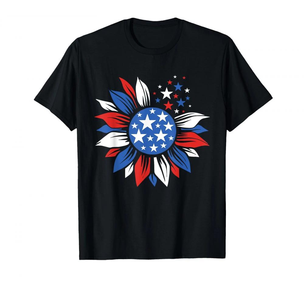 Sunflower 4th Of July Patriotic American 4th Of July T-Shirt Sunflower 4th Of July Patriotic American 4th Of July T-Shirt
