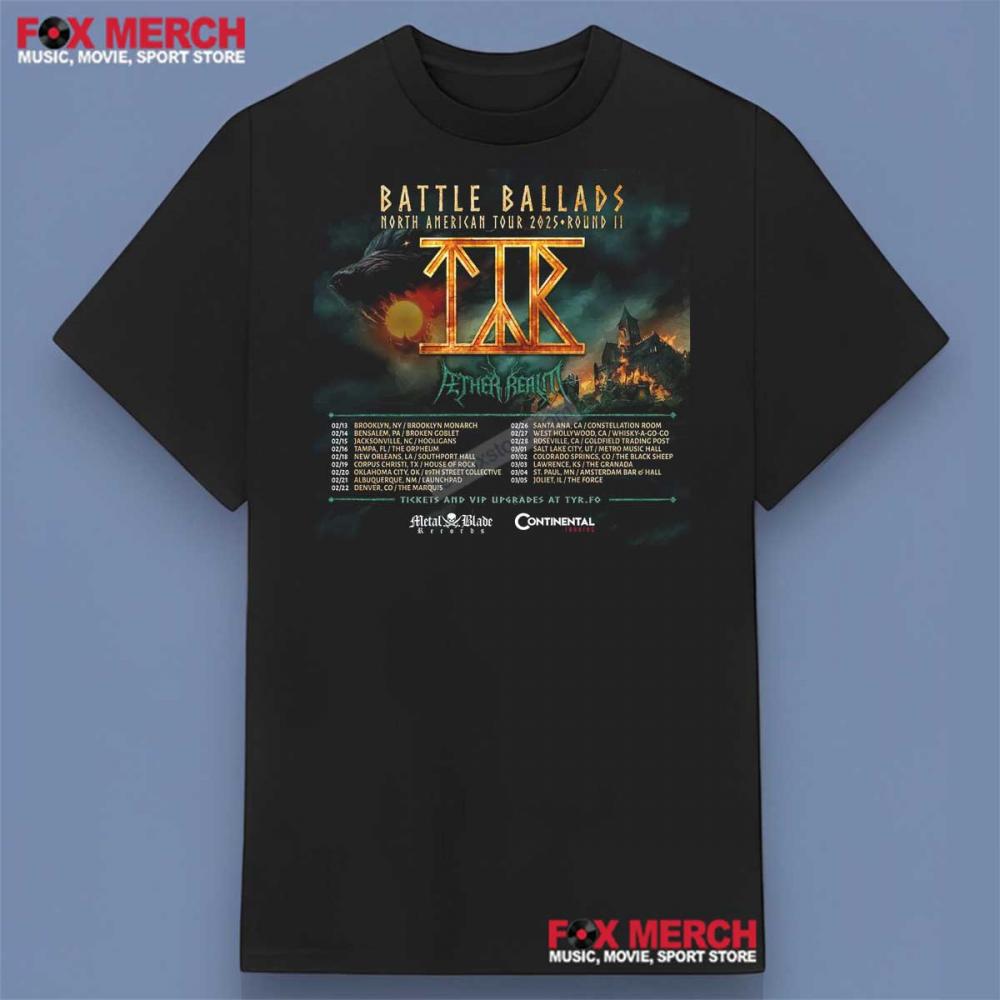 Tyr Battle Ballads Tour 2025 Shirt