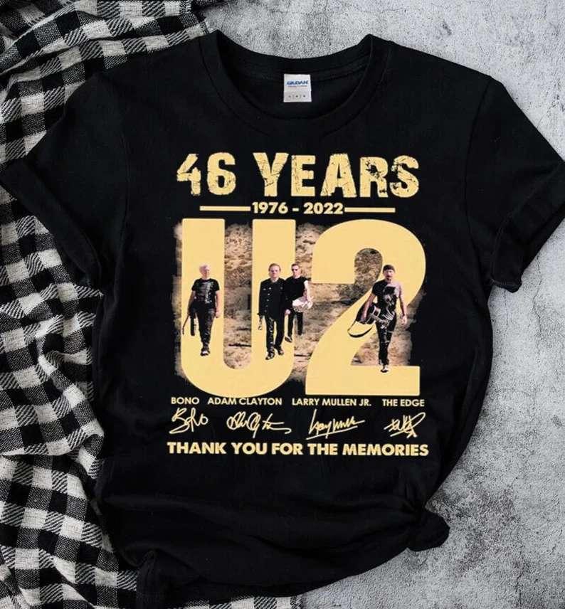 U2 Rock Band 46 Years 1976-2022 Thank You For The Memories Signatures T-Shirt