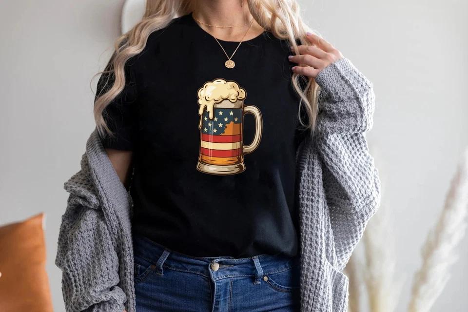 USA Beer Mug Shirt – Funny Patriotic 4th of July Tee