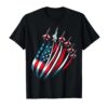 USA Flag Fighter Jets Boys 4th of July T-Shirt