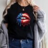 USA Flag Lips Dripping Shirt – 4th of July Patriotic Kiss Tee