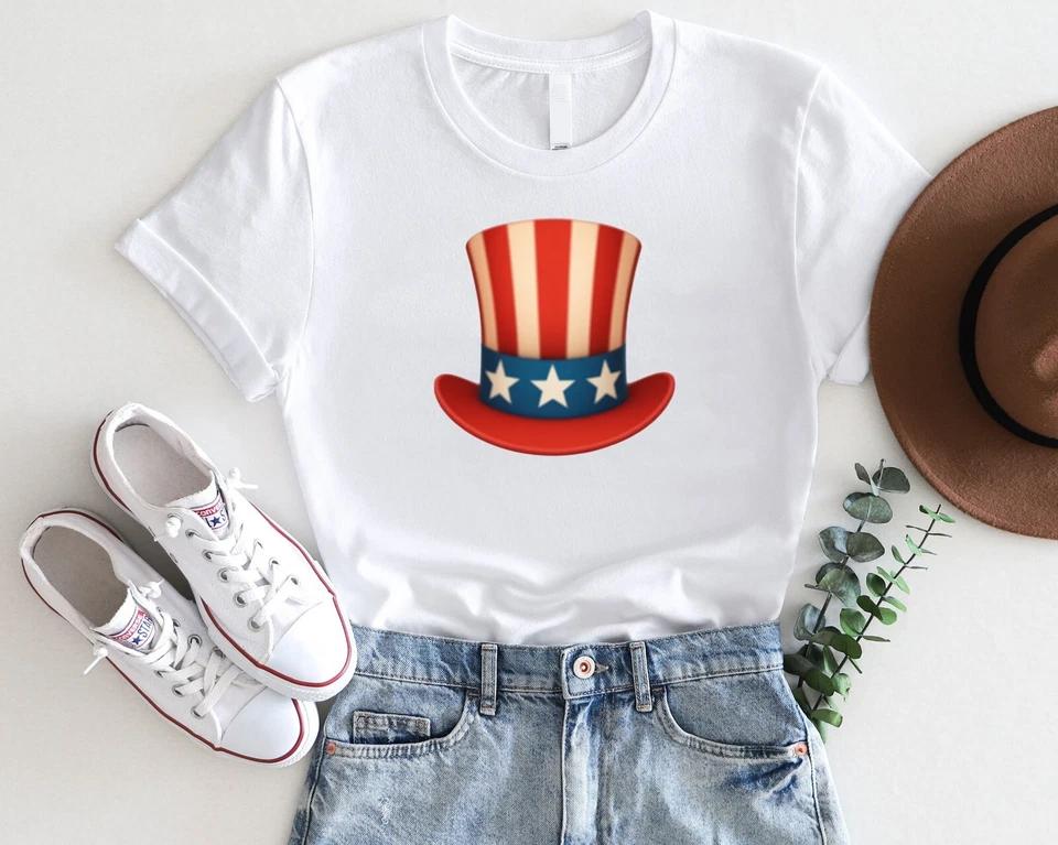 Uncle Sam Hat 4th of July T-Shirt