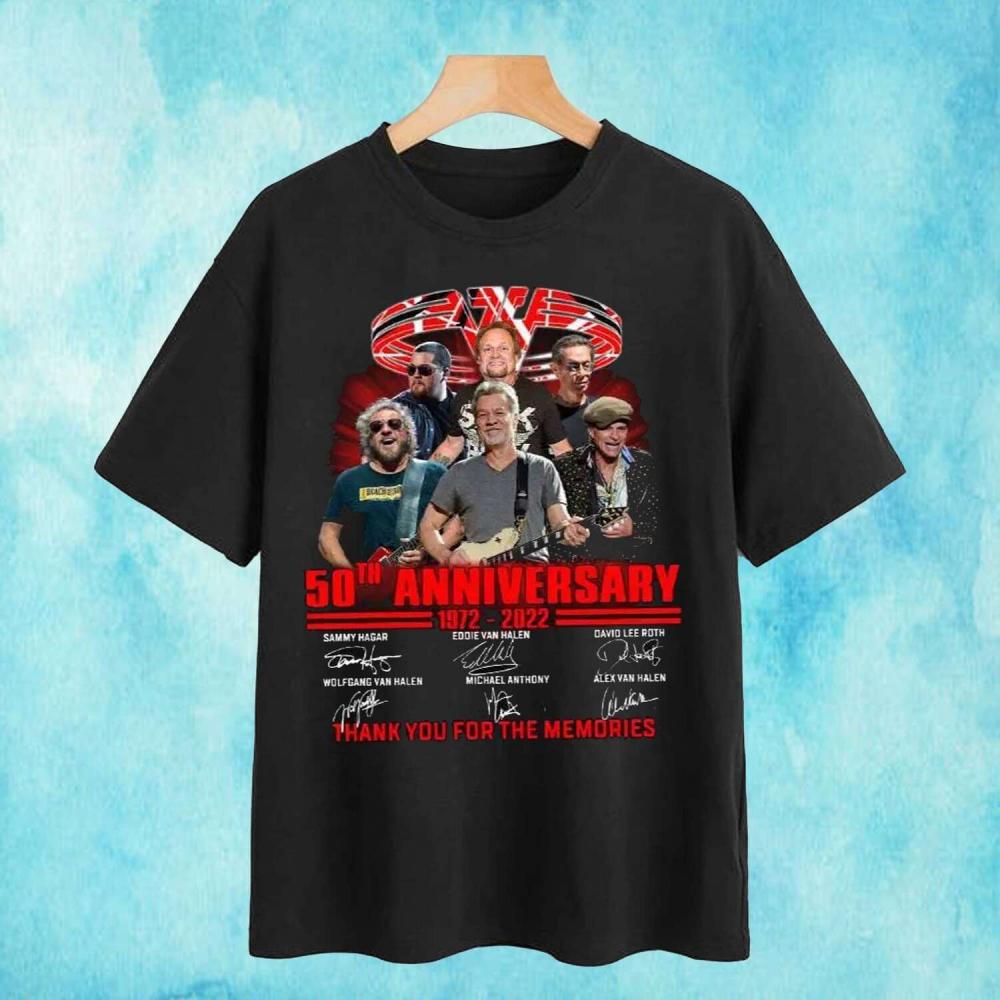 Van Halen 50th Anniversary 1972-2022 Thank You For The Memories Signature T-Shirt