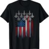 Vintage American Flag USA Fighter Jets 4th of July Patriotic T-Shirt