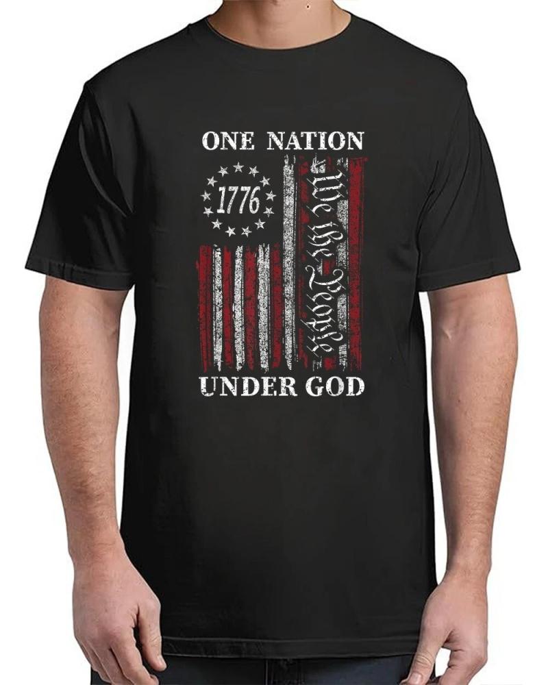 Vintage One Nation Under God Flag 4th Of July Patriotic T-Shirt Vintage One Nation Under God Flag 4th Of July Patriotic T-Shirt