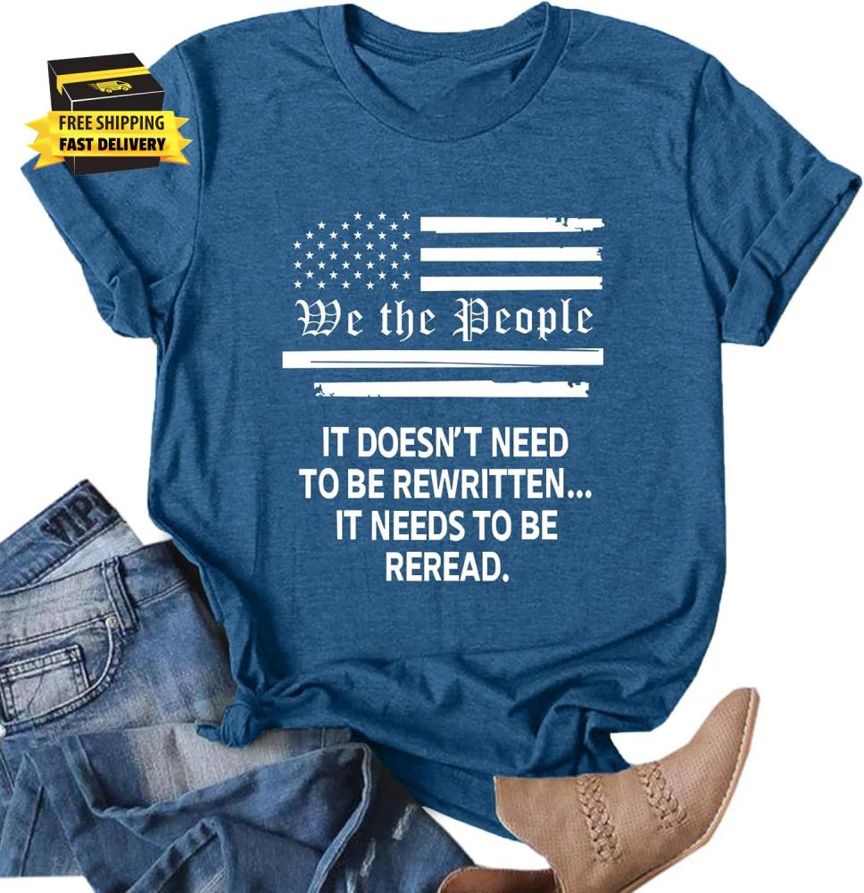 We the People 1776 T Shirt Women 4Th of July Shirts American Flag T-Shirt