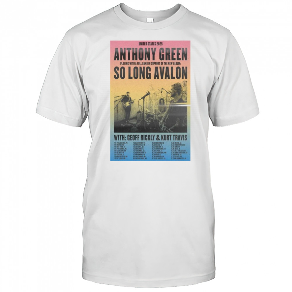 Anthony Green & So Long Avalon Tour July 2025 Shirt
