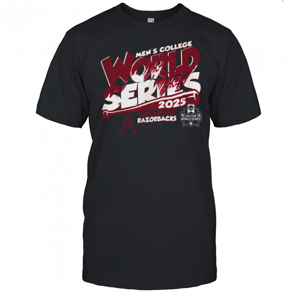 Arkansas Razorbacks MCWS 2025 Baseball Boom Black T Shirt