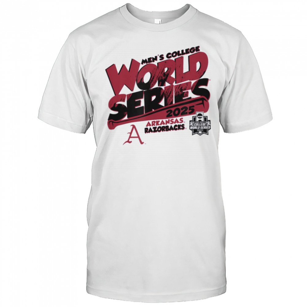 Arkansas Razorbacks MCWS 2025 Baseball Boom White T Shirt