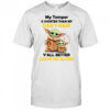 Baby Yoda my temper is shorter than my dad’s hair y’all better leave me alone Father’s Day shirt