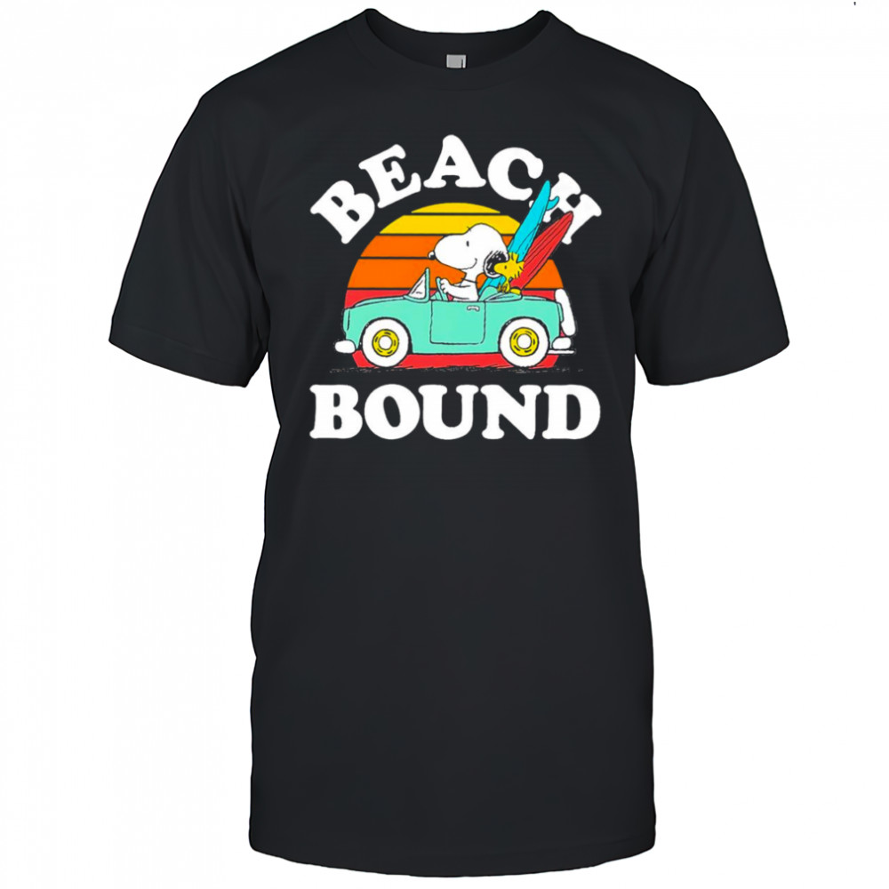 Beach bound Snoopy and Woodstock retro shirt