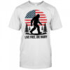 Bigfoot LIVE FREE DIE HAIRY American Flag Sasquatch Beard T Shirt