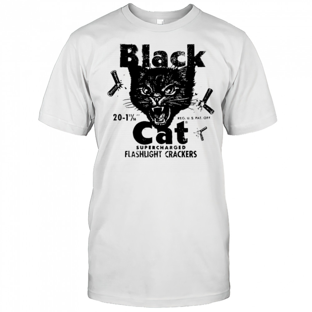 Black Cat Flashlight Crackers Vintage Fireworks Shirt