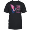 Blessed By God Loved By Jesus Pink Butterfly Christian shirt